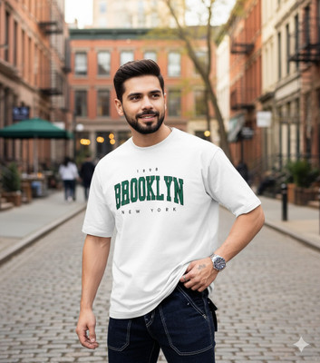 Nxtwin Printed Men Round Neck White T-Shirt
