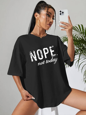 AKIRADVISORY Printed Women Round Neck Black T-Shirt