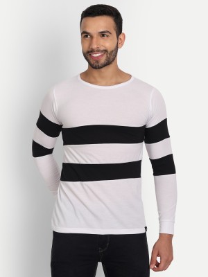 Polo Plus Striped Men Round Neck White T-Shirt