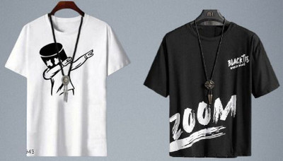 stylesmyth Printed Men Round Neck Multicolor T-Shirt