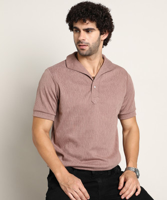 CAMPUS SUTRA Solid Men Polo Neck Brown T-Shirt