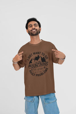 Stylewill Graphic Print Men Round Neck Brown T-Shirt
