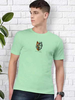 UNICUS APPAREL Printed Men Round Neck Green T-Shirt