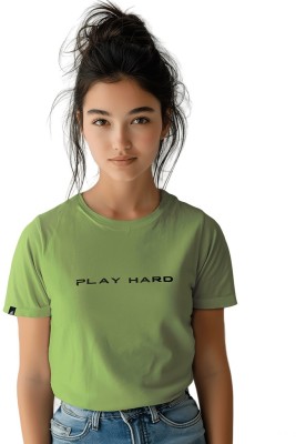 MBF Printed Women Round Neck Green T-Shirt