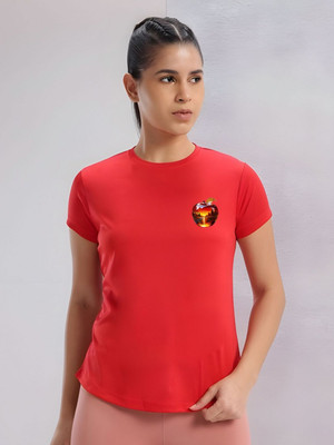 SZN Graphic Print Women Round Neck Red T-Shirt