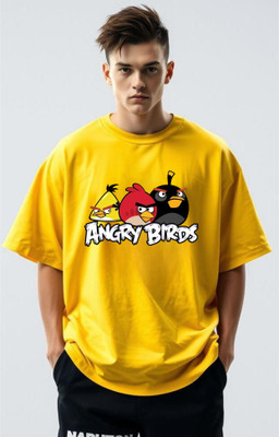BLOSSOMTRADER Printed Men Round Neck Yellow T-Shirt