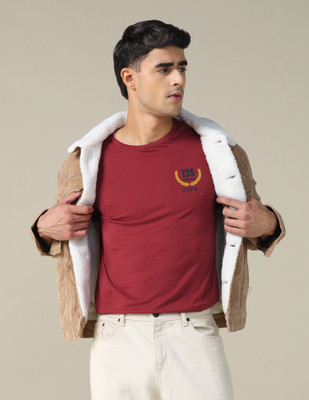 U.S. POLO ASSN. Typography Men Crew Neck Red T-Shirt