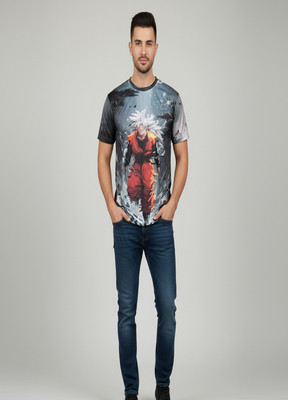 Vendsy Graphic Print Men Round Neck Blue T-Shirt