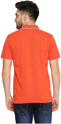BASICS Solid Men Polo Neck Red T-Shirt