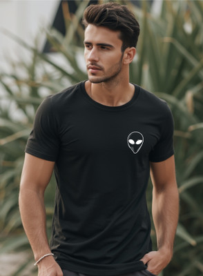 Uniplanet Store Printed Men Round Neck Black T-Shirt
