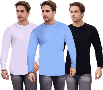 SM SHAYAM CREATION Solid Men Round Neck Multicolor T-Shirt