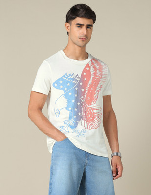 U.S. Polo Assn. Denim Co. Graphic Print Men Crew Neck Multicolor T-Shirt