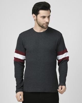 SMASH SMART WEAR Solid Men Round Neck Black T-Shirt