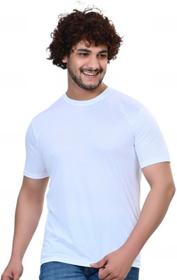 rehanshi fashion Solid Men Round Neck White T-Shirt
