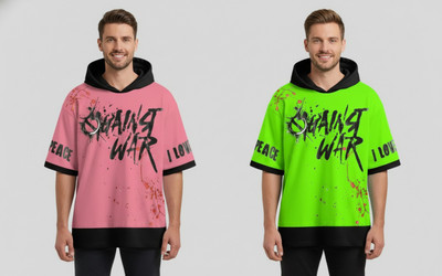 cnw Printed Men Hooded Neck Multicolor T-Shirt