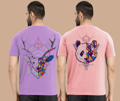 Kasendra Graphic Print Men Round Neck Multicolor T-Shirt