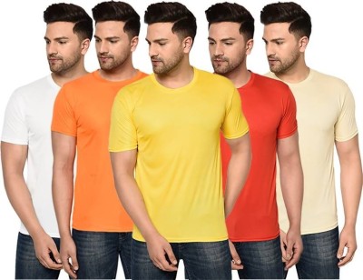 rotaqo Solid Men Round Neck Multicolor T-Shirt