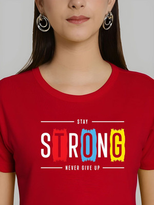SZN Graphic Print Women Round Neck Red T-Shirt