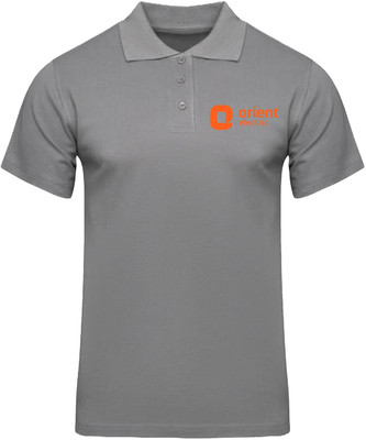 PrintHolic Solid Men Polo Neck Grey T-Shirt