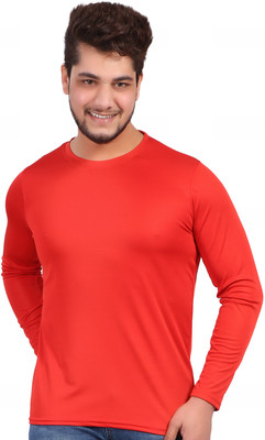 Goyals Enterprises Solid Men Round Neck Red T-Shirt