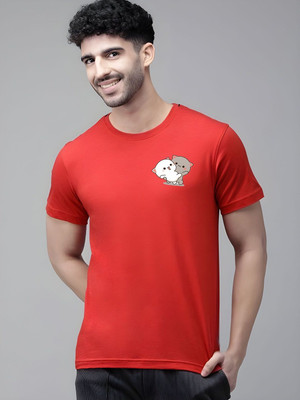 SZN Graphic Print Men Round Neck Red T-Shirt