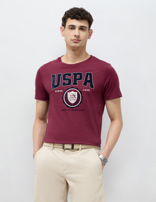 U.S. Polo Assn. Denim Co. Printed Men Round Neck Red T-Shirt