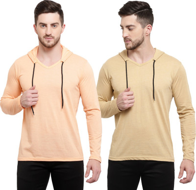 Tresna Trending Solid Men Hooded Neck Multicolor T-Shirt