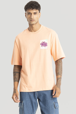 Snitch Graphic Print Men Round Neck Pink T-Shirt
