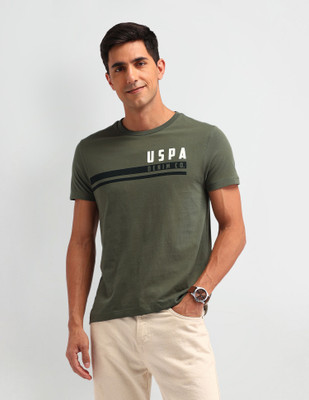 U.S. POLO ASSN. Graphic Print Men Round Neck Green T-Shirt