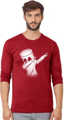 Goyal Printed Men Round Neck Red T-Shirt