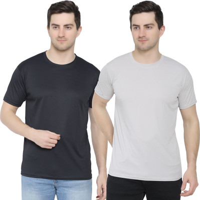 YUALIN CREATION Solid Men Crew Neck Multicolor T-Shirt