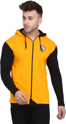 tfurnish Graphic Print Men Hooded Neck Yellow, Black T-Shirt