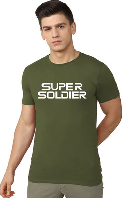 OrrganicChics Superhero Men Round Neck Green T-Shirt