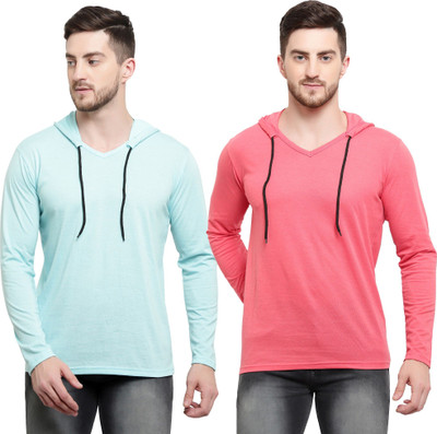 Tresna Trending Solid Men Hooded Neck Multicolor T-Shirt