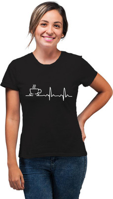 SmarTee Street Printed Women Round Neck Black T-Shirt