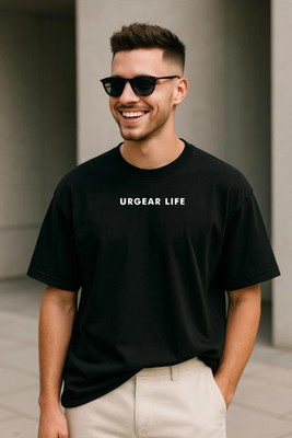 UrGear Printed Men Round Neck Black T-Shirt