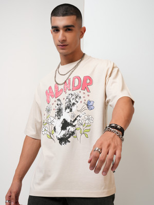 HIGHLANDER Printed Men Round Neck White T-Shirt