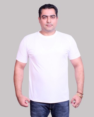 NITYANAND CREATIONS Solid Men Round Neck White T-Shirt