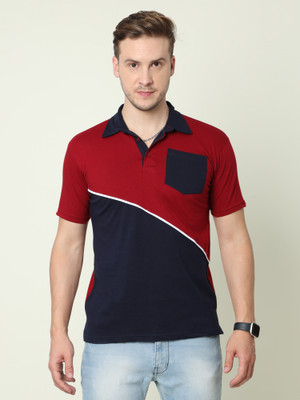 Fleximaa Colorblock Men Polo Neck Multicolor T-Shirt