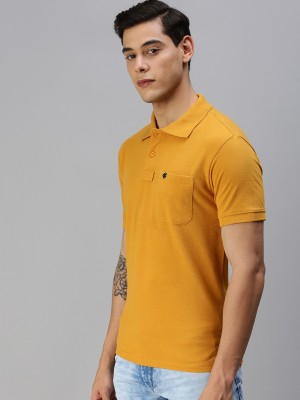 ONN Solid Men Polo Neck Yellow T-Shirt