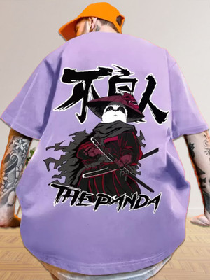 Jump Cuts Printed Men Round Neck Purple T-Shirt