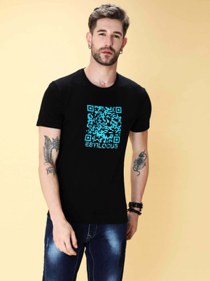 Estilocus Solid Men Round Neck Black T-Shirt