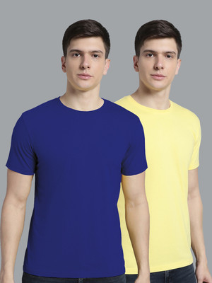 FBAR Solid Men Round Neck Multicolor T-Shirt