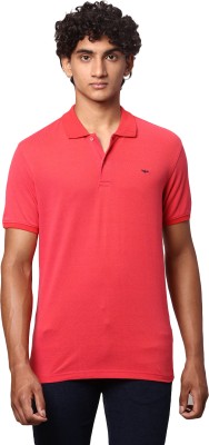 PARK AVENUE Solid Men Polo Neck Red T-Shirt