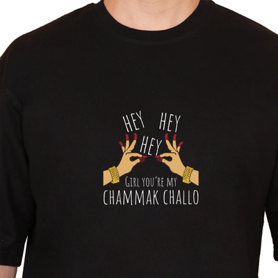 AWARA BACHA Graphic Print Men Round Neck Black T-Shirt