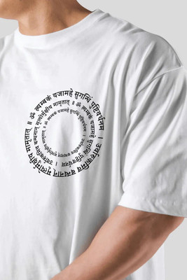 Clickwell Trend Printed Men Round Neck White T-Shirt