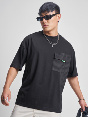 HIGHLANDER Solid Men Round Neck Black T-Shirt