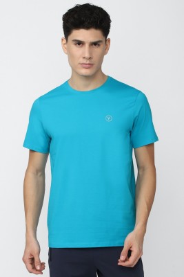 VAN HEUSEN Solid Men Round Neck Light Blue T-Shirt