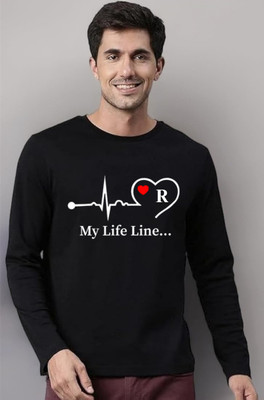 Crystalsoft Printed Men Round Neck Black T-Shirt