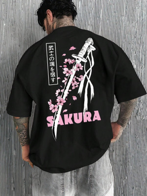 Relva Printed Men Round Neck Black T-Shirt